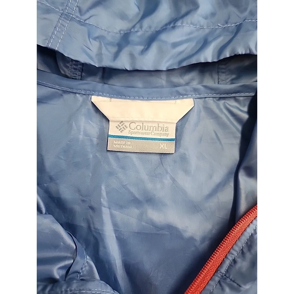 Columbia Omni-Tech Rain Jacket‎ Adult Womens X-Large Blue & White